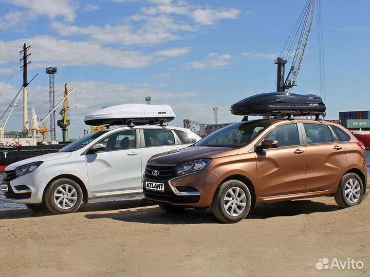 Автобокс atlant Diamond 430 л белый/черный