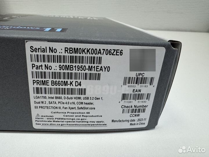 Материнская плата lga1700 asus prime b660m-k d4