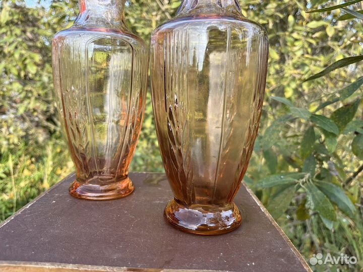 Вазы стеклянные колоски винтаж
