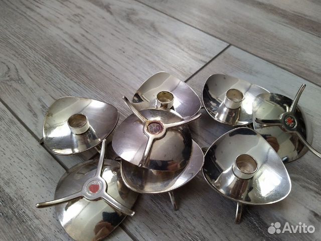 Винтажный Set/8 Carl Cohr подсвечники на ножках