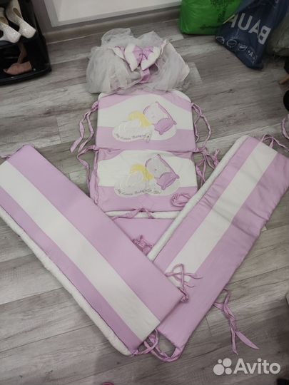 Бортики в детскую кроватку для девочки