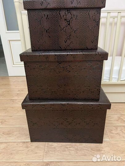Коробки из эко кожи для хранения вещей, подойдут