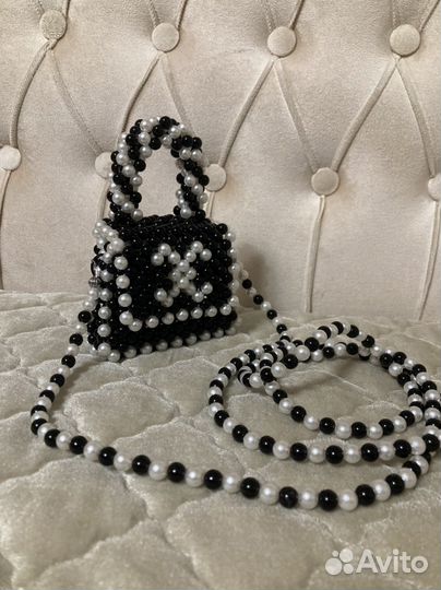 Сумка из бусин «chanel» + брелок