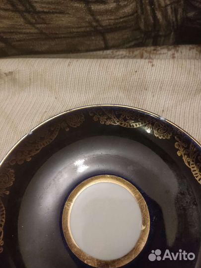 Чашка с блюдцем лфз кобальт