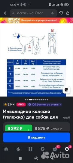 Инвалидная коляска для собак