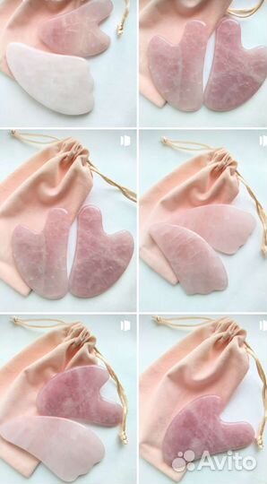 Массажный камень. Скребок гуаша розовый кварц