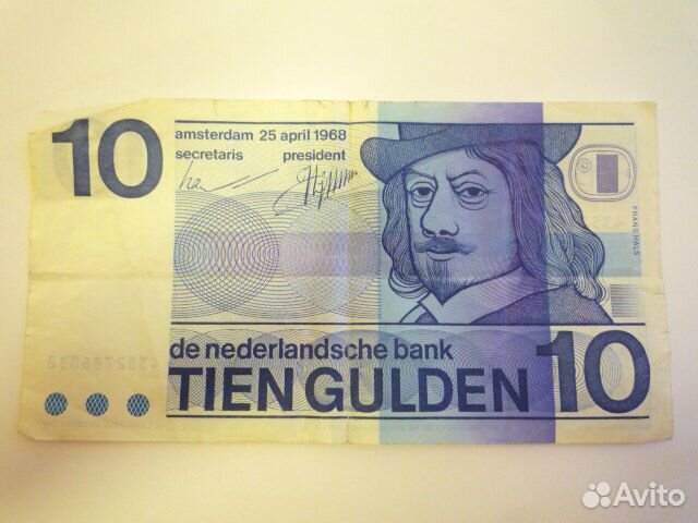 Банкнота 10 гульденов. Нидерланды. 1968 год