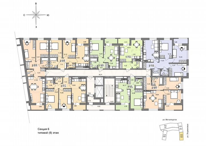 2-к. квартира, 57,8 м², 13/19 эт.