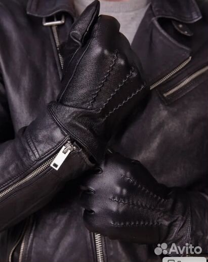 Перчатки зимние кожаные мужские размер 9