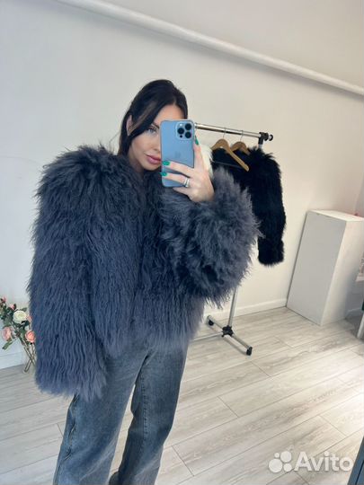 Шуба из ламы натуральная 45 см