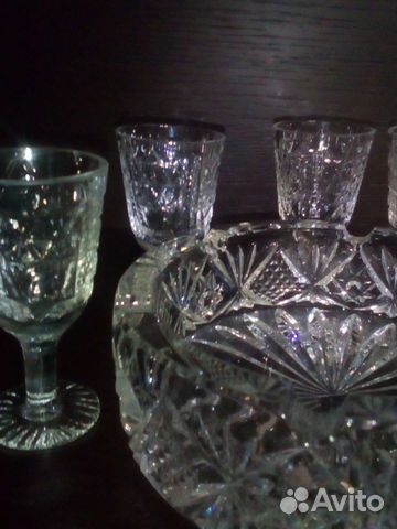 Пепельница и рюмки СССР хрусталь