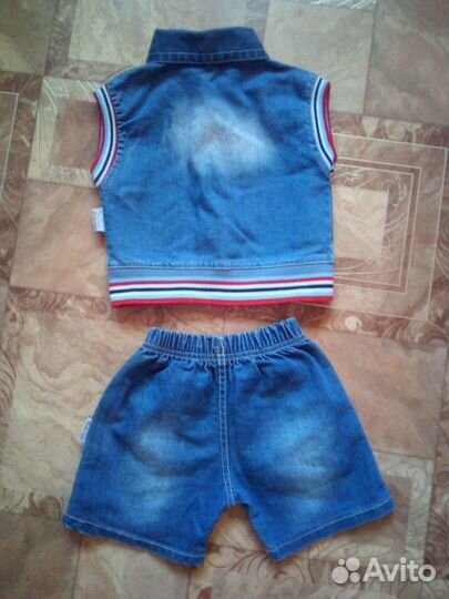 Шорты и жилет джинсовые, рост 74-80