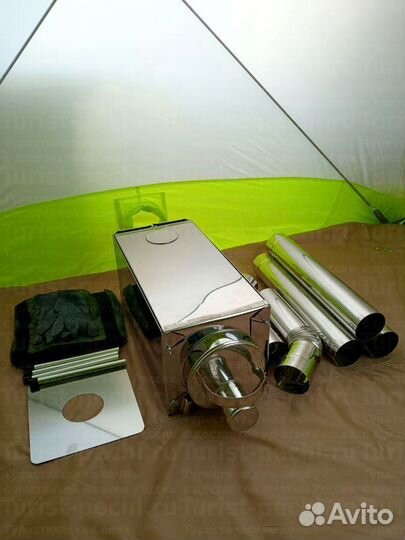 Печь для палатки Пошехонка Средняя на 30 л. c 3D э