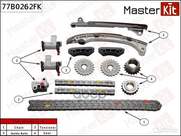 Комплект цепи грм 77B0262FK MasterKit