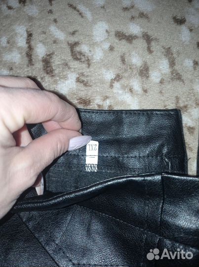 Кожаная юбка шорты