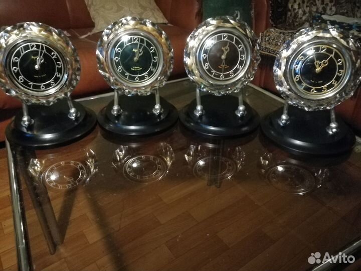 Часы настольные СССР Маяк в хрустале