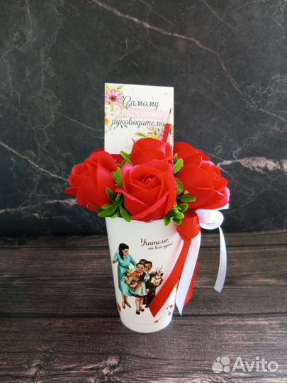 Букет из мыльных роз на 1 сентября