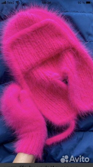 Комплект шапка и варежки