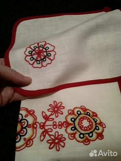 Набор столовые салфетки с вышивкой лен