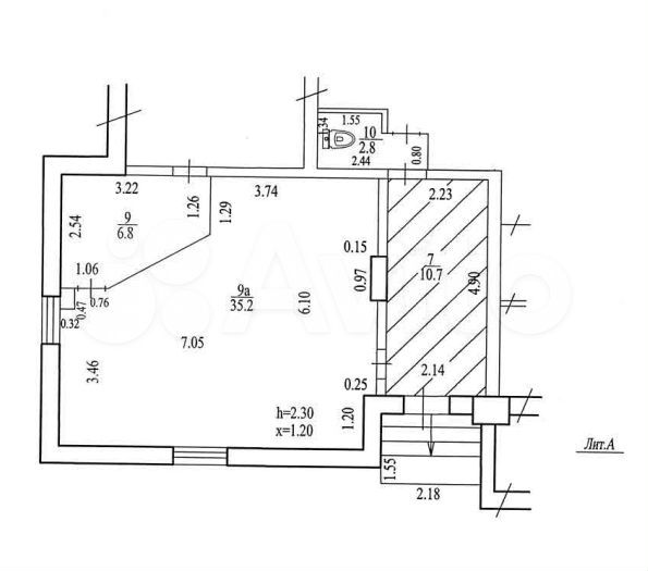 Офисное помещение,торговое помещение 44.8 м²