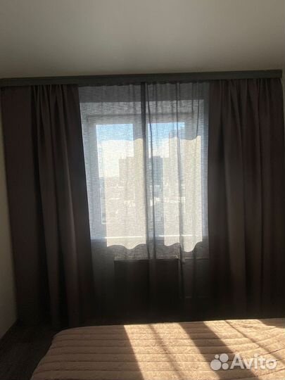 Тюль Лен серая