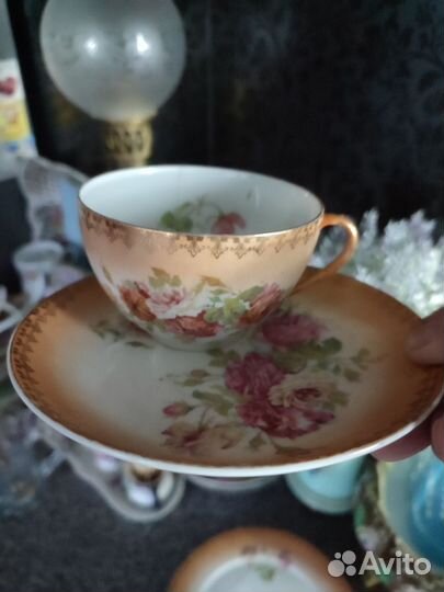 Чайная пара старинная Австрия розы