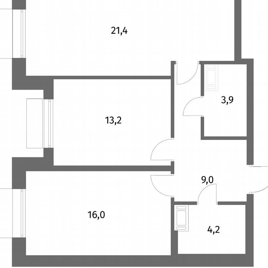 2-к. квартира, 67,7 м², 2/6 эт.