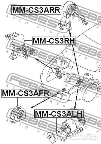 Febest MM-CS3ALH Опора двигателя mitsubishi lancer