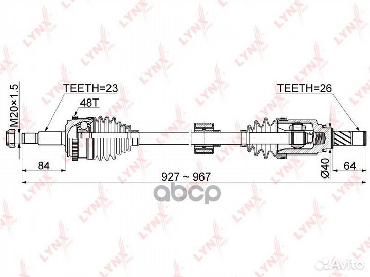 Привод в сборе перед прав CD1179A lynxauto