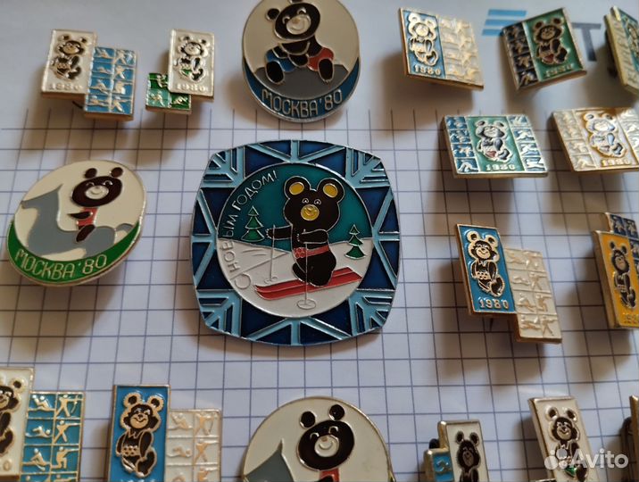 Значок олимпийский мишка. Олимпиада 80