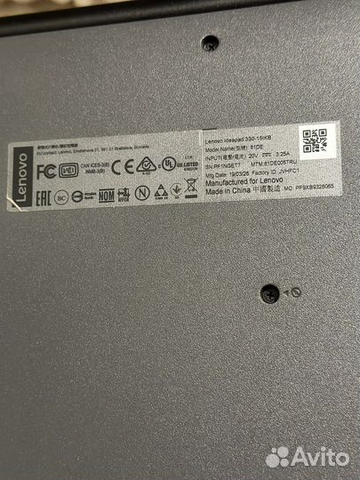 Ноутбук Lenovo ideapad 330 15ikb