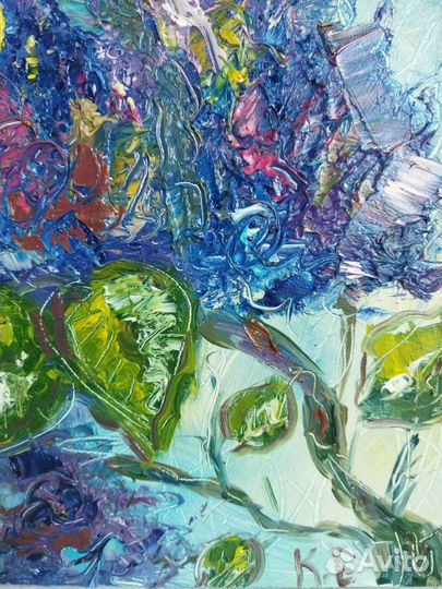 Картина маслом сирень