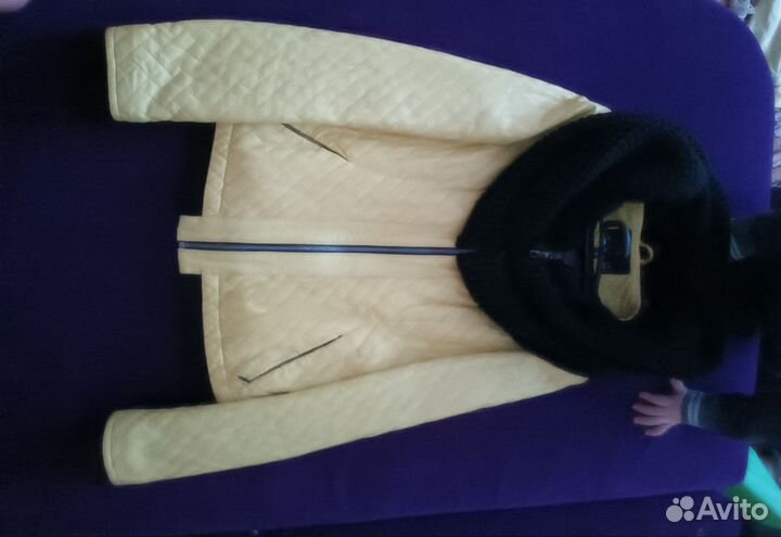 Куртка желтая кожаная натуральная Турция