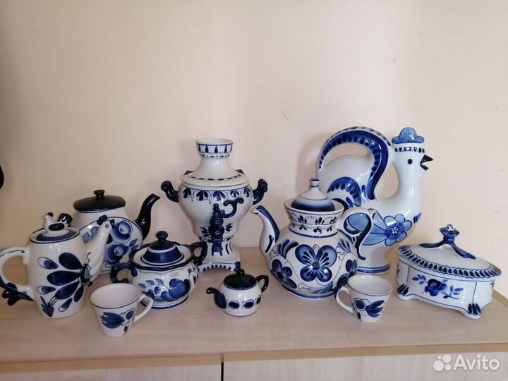 Декоративный сервиз Гжель