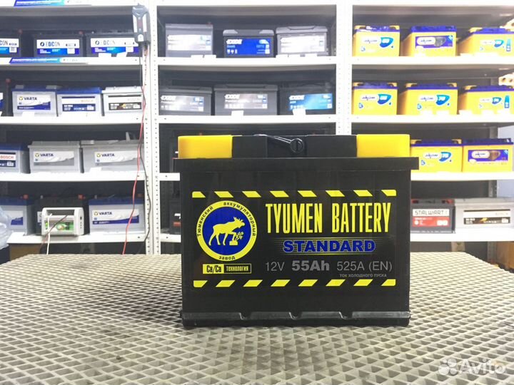 Аккумулятор 55Ач Тюмень 525A Прямая на ваз