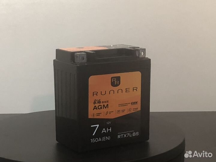 Аккумулятор для мототехникиRunner 7Ач 100А RTX7L-B