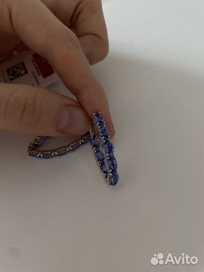 Серьги с танзанитами