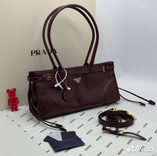 Сумка женская натуральная кожа prada 3 цвета