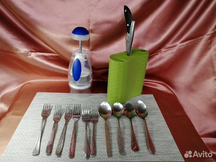 Набор посуды вилки ложки столовые ножи Овощерезка
