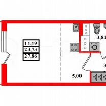 Квартира-студия, 27,9 м², 7/9 эт.