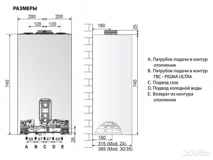 Настенный газовый конденсационный котел отопления