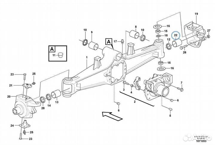 ER125390 Втулка полуоси для экскаватора погрузчика