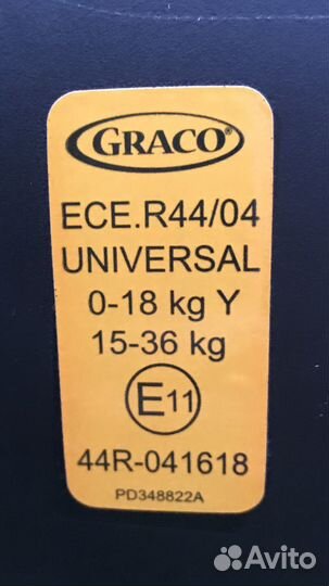 Автокресло от 9 до 36 кг graco