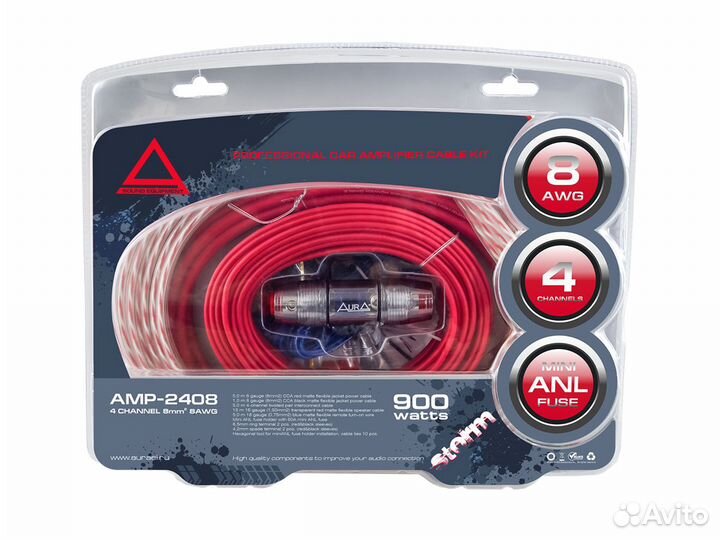 Комплект проводов 4-кан.усилителя Aura AMP 2410-04