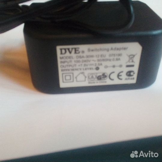 Блок питания 7.5 В 2.5А Модель DVE DSA-30W-12 EU