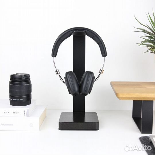 Подставка для накладных наушников, черное дерево