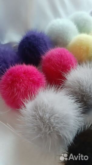 Помпоны из норки. Заказ для Ирины Н