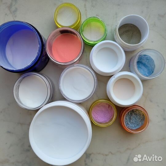 Акриловая пудра для наращивания ногтей 13 шт