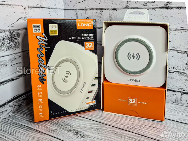 Беспроводное зарядное устройство 3 usb type-c 32w