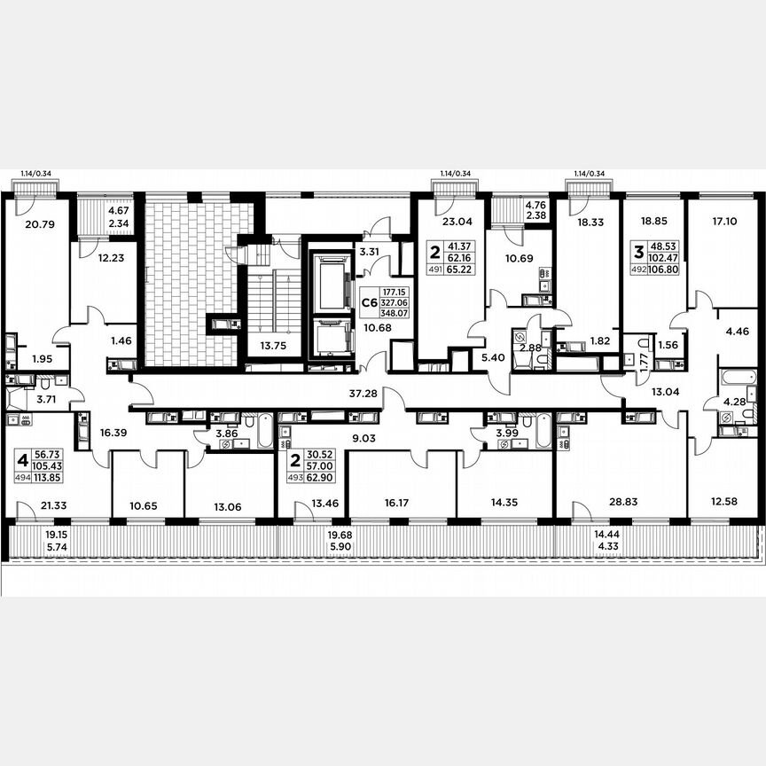 4-к. квартира, 116,9 м², 14/14 эт.